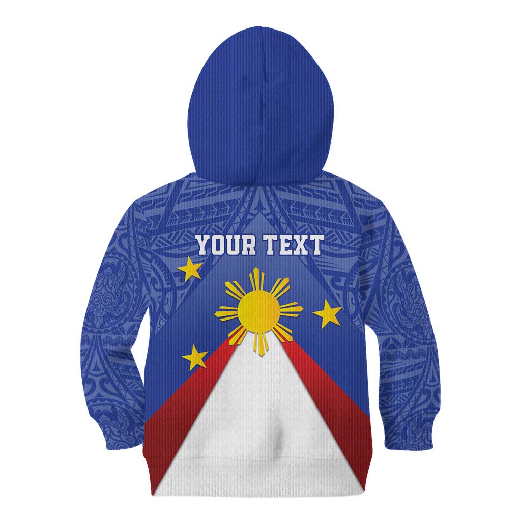 Personalized Pilipinas Eight-Rayed Sun Kid Hoodie Philippines Map With Polynesian Style - Wonder Print Shop