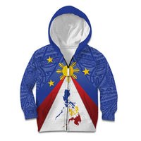 Personalized Pilipinas Eight-Rayed Sun Kid Hoodie Philippines Map With Polynesian Style - Wonder Print Shop