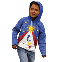 Personalized Pilipinas Eight-Rayed Sun Kid Hoodie Philippines Map With Polynesian Style - Wonder Print Shop