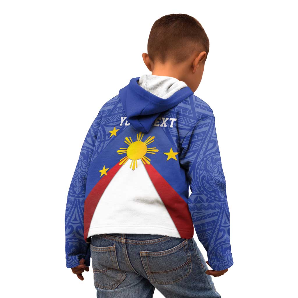 Personalized Pilipinas Eight-Rayed Sun Kid Hoodie Philippines Map With Polynesian Style - Wonder Print Shop