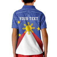 Personalized Pilipinas Eight-Rayed Sun Kid Polo Shirt Philippines Map With Polynesian Style - Wonder Print Shop