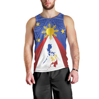 Personalized Pilipinas Eight-Rayed Sun Men Tank Top Philippines Map With Polynesian Style - Wonder Print Shop