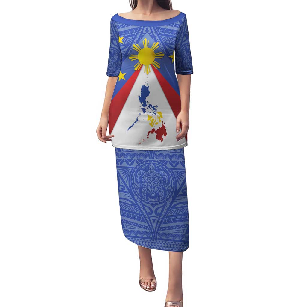 Personalized Pilipinas Eight-Rayed Sun Puletasi Philippines Map With Polynesian Style - Wonder Print Shop