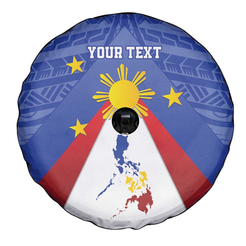 Personalized Pilipinas Eight-Rayed Sun Spare Tire Cover Philippines Map With Polynesian Style - Wonder Print Shop