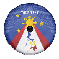 Personalized Pilipinas Eight-Rayed Sun Spare Tire Cover Philippines Map With Polynesian Style - Wonder Print Shop