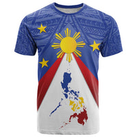 Personalized Pilipinas Eight-Rayed Sun T Shirt Philippines Map With Polynesian Style - Wonder Print Shop
