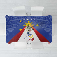 Personalized Pilipinas Eight-Rayed Sun Tablecloth Philippines Map With Polynesian Style - Wonder Print Shop