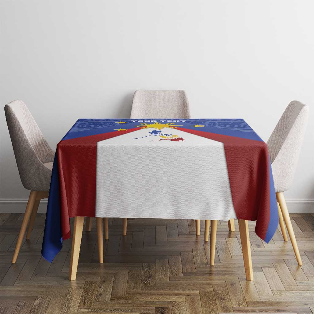 Personalized Pilipinas Eight-Rayed Sun Tablecloth Philippines Map With Polynesian Style - Wonder Print Shop