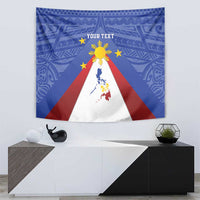 Personalized Pilipinas Eight-Rayed Sun Tapestry Philippines Map With Polynesian Style - Wonder Print Shop