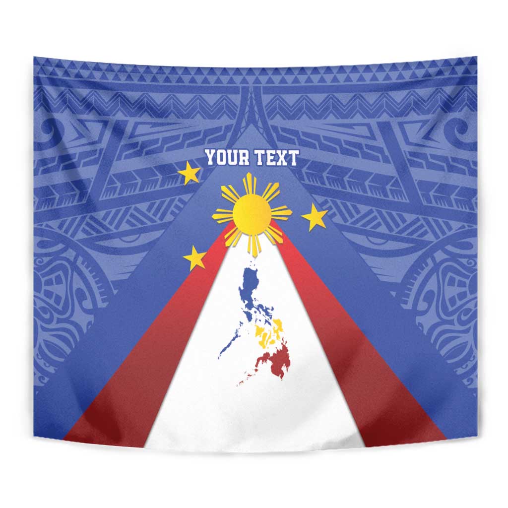 Personalized Pilipinas Eight-Rayed Sun Tapestry Philippines Map With Polynesian Style - Wonder Print Shop