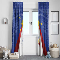 Personalized Pilipinas Eight-Rayed Sun Window Curtain Philippines Map With Polynesian Style - Wonder Print Shop
