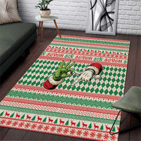 Six Seven Meme Area Rug Funny Green Hand Christmas - Wonder Print Shop