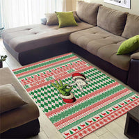 Six Seven Meme Area Rug Funny Green Hand Christmas - Wonder Print Shop