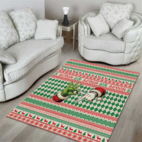 Six Seven Meme Area Rug Funny Green Hand Christmas - Wonder Print Shop