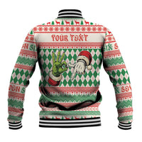 Six Seven Meme Personalized Baseball Jacket Funny Green Hand Christmas - Wonder Print Shop