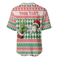 Six Seven Meme Personalized Baseball Jersey Funny Green Hand Christmas - Wonder Print Shop
