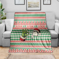 Six Seven Meme Blanket Funny Green Hand Christmas - Wonder Print Shop