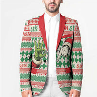 Six Seven Meme Personalized Blazer Funny Green Hand Christmas - Wonder Print Shop