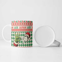 Six Seven Meme Personalized Ceramic Mug Funny Green Hand Christmas - Wonder Print Shop