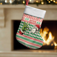 Six Seven Meme Christmas Stocking Funny Green Hand Christmas - Wonder Print Shop