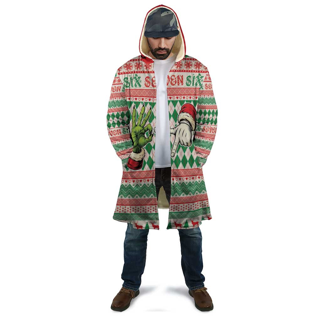 Six Seven Meme Personalized Cloak Funny Green Hand Christmas - Wonder Print Shop