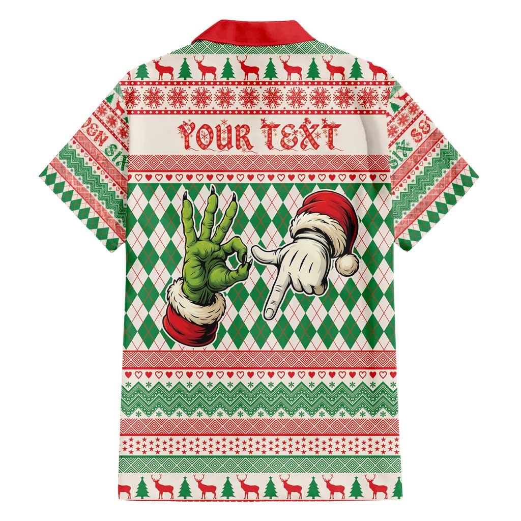 Six Seven Meme Personalized Hawaiian Shirt Funny Green Hand Christmas - Wonder Print Shop
