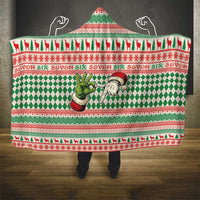 Six Seven Meme Hooded Blanket Funny Green Hand Christmas - Wonder Print Shop