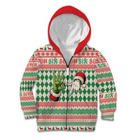 Six Seven Meme Personalized Kid Hoodie Funny Green Hand Christmas - Wonder Print Shop