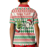 Six Seven Meme Personalized Kid Polo Shirt Funny Green Hand Christmas - Wonder Print Shop