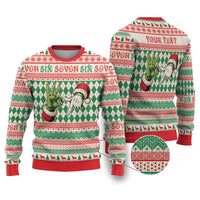 Six Seven Meme Personalized Ugly Christmas Sweater Funny Green Hand Christmas - Wonder Print Shop