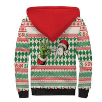Six Seven Meme Personalized Sherpa Hoodie Funny Green Hand Christmas - Wonder Print Shop