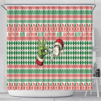 Six Seven Meme Shower Curtain Funny Green Hand Christmas - Wonder Print Shop
