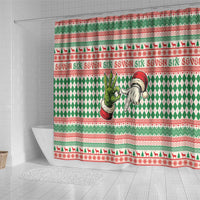 Six Seven Meme Shower Curtain Funny Green Hand Christmas - Wonder Print Shop