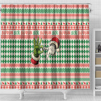 Six Seven Meme Shower Curtain Funny Green Hand Christmas - Wonder Print Shop