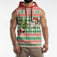 Six Seven Meme Personalized Sleeveless Hoodie Funny Green Hand Christmas - Wonder Print Shop