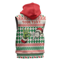 Six Seven Meme Personalized Sleeveless Zip Hoodie Funny Green Hand Christmas - Wonder Print Shop