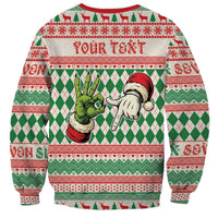 Six Seven Meme Personalized Sweatshirt Funny Green Hand Christmas - Wonder Print Shop