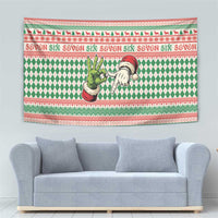 Six Seven Meme Tapestry Funny Green Hand Christmas - Wonder Print Shop