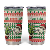 Six Seven Meme Personalized Tumbler Cup Funny Green Hand Christmas - Wonder Print Shop