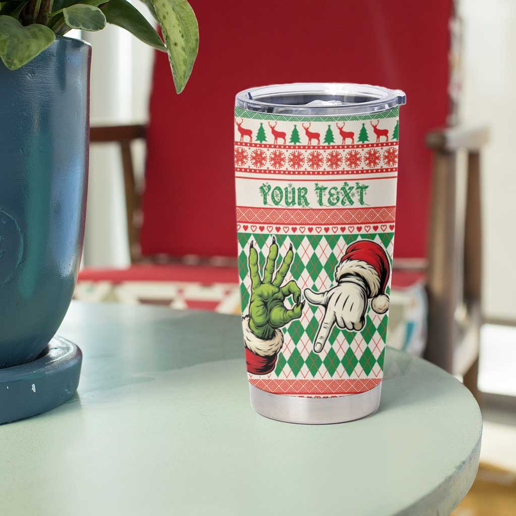 Six Seven Meme Personalized Tumbler Cup Funny Green Hand Christmas - Wonder Print Shop