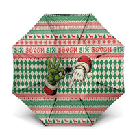 Six Seven Meme Umbrella Funny Green Hand Christmas - Wonder Print Shop