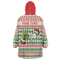 Six Seven Meme Personalized Wearable Blanket Hoodie Funny Green Hand Christmas - Wonder Print Shop