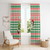 Six Seven Meme Window Curtain Funny Green Hand Christmas - Wonder Print Shop