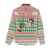 Six Seven Meme Personalized Women Casual Shirt Funny Green Hand Christmas - Wonder Print Shop