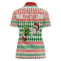 Six Seven Meme Personalized Women Polo Shirt Funny Green Hand Christmas - Wonder Print Shop