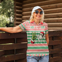 Six Seven Meme Personalized Women Polo Shirt Funny Green Hand Christmas - Wonder Print Shop