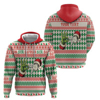 Six Seven Meme Personalized Zip Hoodie Funny Green Hand Christmas - Wonder Print Shop