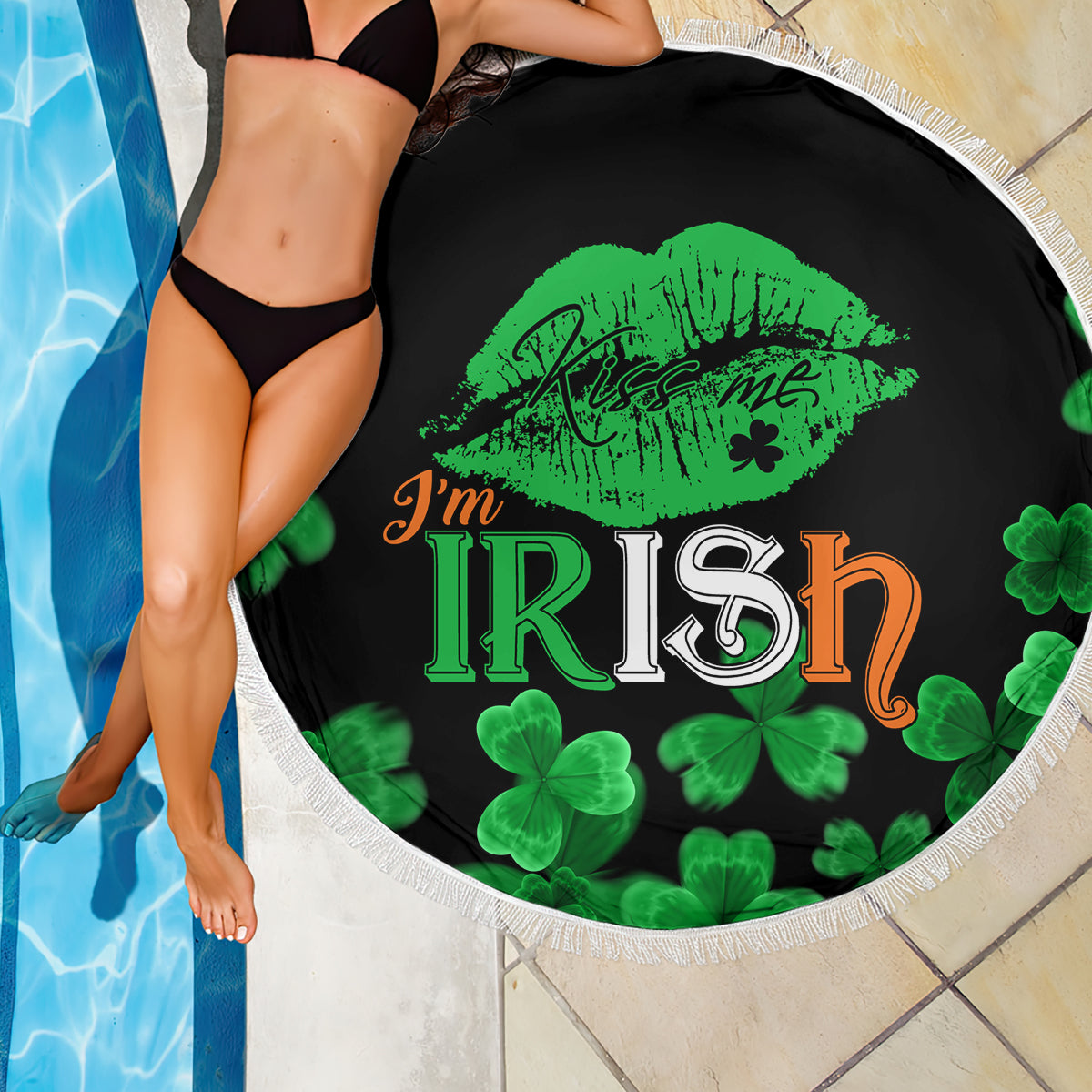 Kiss Me Im Irish St Patricks Day Beach Blanket LT9 - Wonder Print Shop