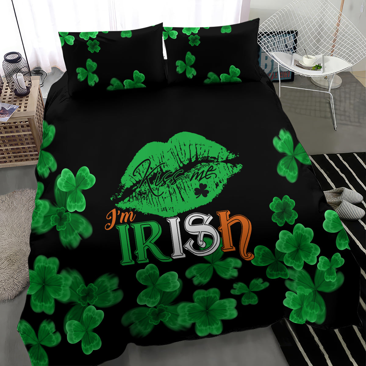 Kiss Me Im Irish St Patricks Day Bedding Set LT9 - Wonder Print Shop