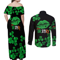 Kiss Me Im Irish St Patricks Day Couples Matching Off Shoulder Maxi Dress and Long Sleeve Button Shirt LT9 - Wonder Print Shop